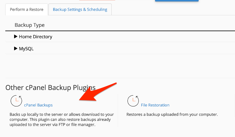 cPanel Backup Manager