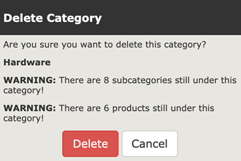 Deleting a Category