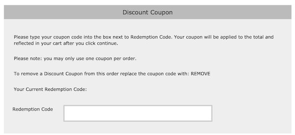 Discount Coupon Entry