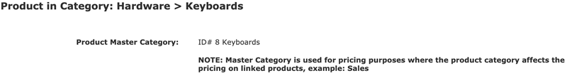 Master Category for a product