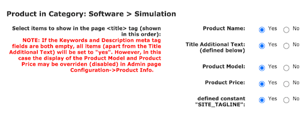 products meta tags editor title